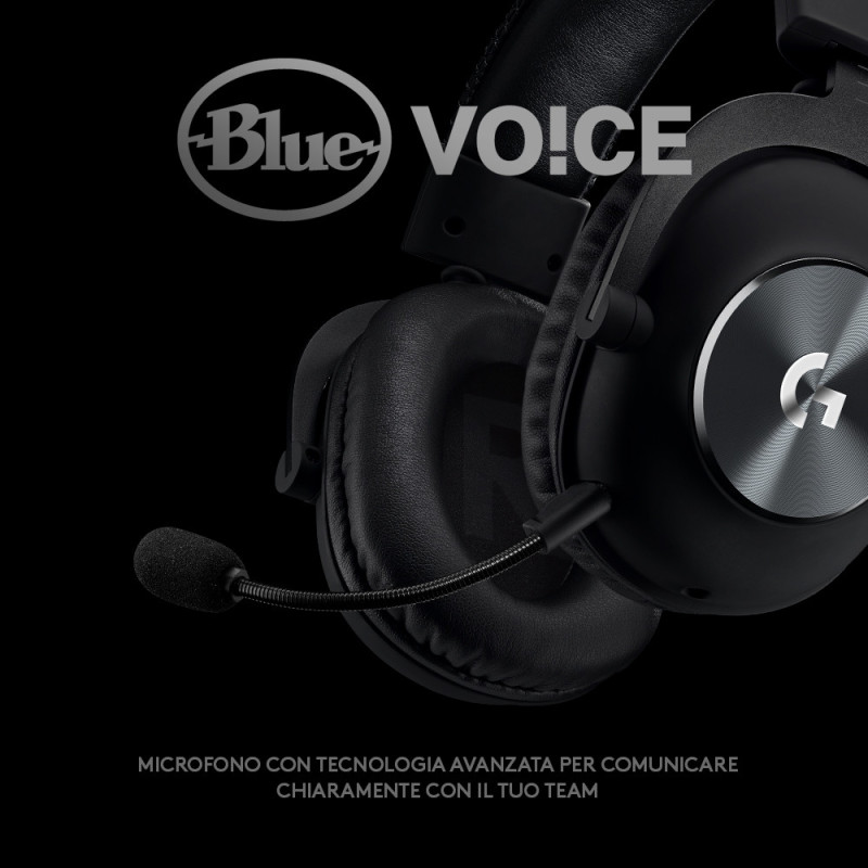 Logitech G PRO x Cuffia Gaming Cablata con Microfono Blue VO!CE, DTS Headphone:X 7.1 e Driver PRO-G da 50 mm, 7.1 Surround
