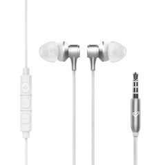 Energy Sistem Metallized Auricolare Cablato In-ear Musica e Chiamate Argento, Bianco
