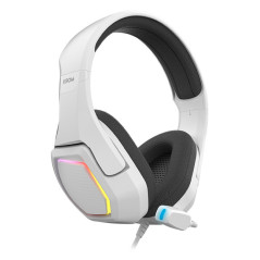 Krom Kopa 7.1 Auricolare Cablato A Padiglione Gaming Nero, Bianco