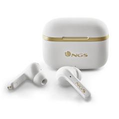NGS ARTICA TROPHY Cuffie Wireless In-ear Musica e Chiamate USB tipo-C Bluetooth Oro, Bianco