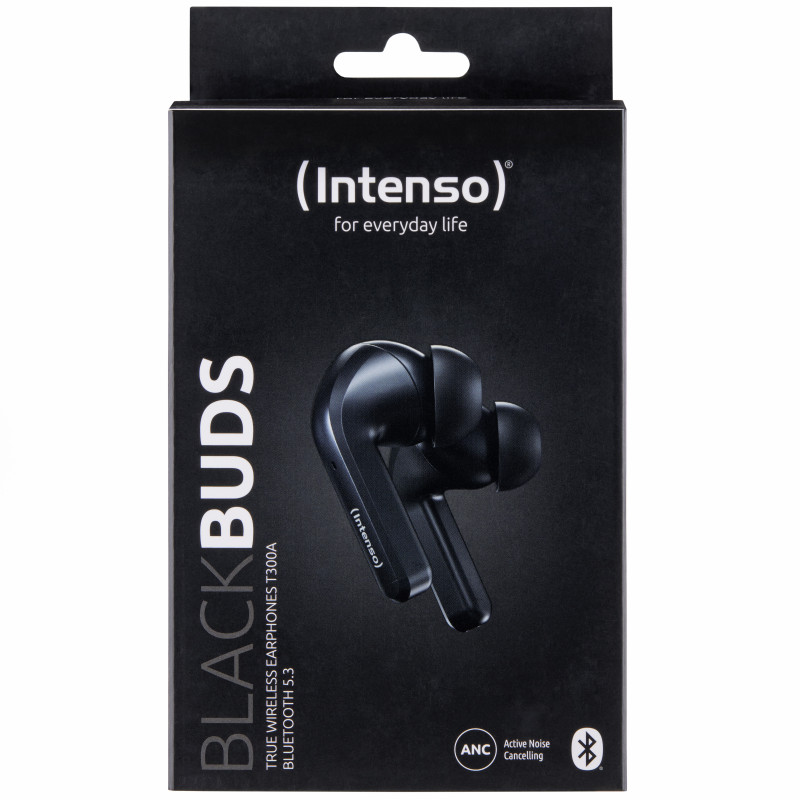Intenso Black Buds T300A Cuffie True Wireless Stereo (TWS) In-ear Chiamate/Musica/Sport/Tutti i giorni USB tipo-C Bluetooth Nero Intenso Black Buds T300A Cuffie True Wireless Stereo (TWS) In-ear Chiamate/Musica/Sport/Tutti i giorni USB tipo-C Bluetooth Nero