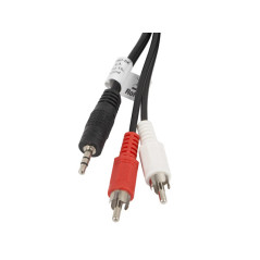 Lanberg CA-MJRC-10CC-0050-BK cavo audio 5 m 3.5mm 2 x RCA Nero