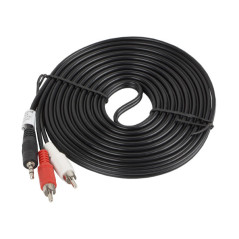 Lanberg CA-MJRC-10CC-0050-BK cavo audio 5 m 3.5mm 2 x RCA Nero