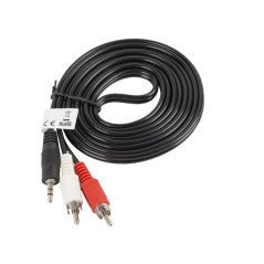 Lanberg CA-MJRC-10CC-0020-BK cavo audio 2 m 3.5mm RCA Nero, Rosso, Bianco