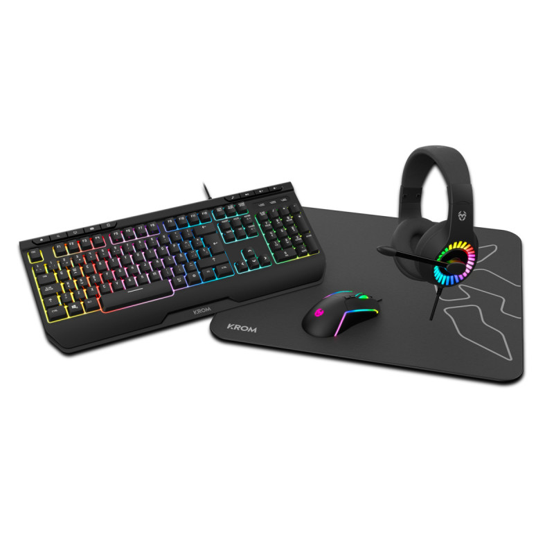 Krom Kenya tastiera Mouse incluso Gaming USB Nero Krom Kenya tastiera Mouse incluso Gaming USB Nero