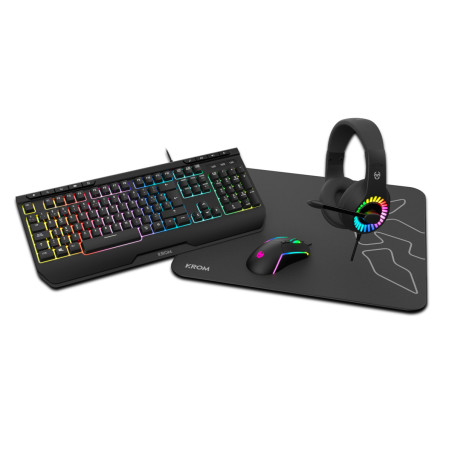 Krom Kenya tastiera Mouse incluso Gaming USB Nero