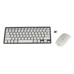 Tacens Levis Combo V2 tastiera Mouse incluso RF Wireless Metallico, Bianco