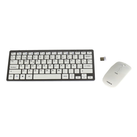 Tacens Levis Combo V2 tastiera Mouse incluso RF Wireless Metallico, Bianco