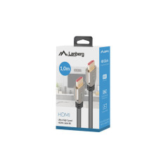 Lanberg CA-HDMI-30CU-0010-BK cavo HDMI 1 m HDMI tipo A (Standard) Nero, Argento