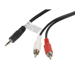 Lanberg CA-MJRC-10CC-0015-BK cavo audio 1,5 m 3.5mm 2 x RCA Nero