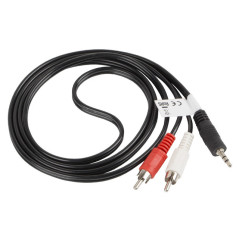 Lanberg CA-MJRC-10CC-0015-BK cavo audio 1,5 m 3.5mm 2 x RCA Nero