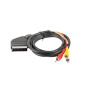 Lanberg CA-EURC-10CC-0018-BK Cavo SCART 1,8 m SCART (21-pin) 3 x RCA Nero