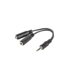 Lanberg AD-0024-BK cavo audio 0,1 m 3.5mm 2 x 3.5mm Nero