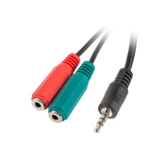 Lanberg AD-0023-BK cavo audio 0,2 m 3.5mm 2 x 3.5mm Nero