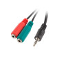 Lanberg AD-0023-BK cavo audio 0,2 m 3.5mm 2 x 3.5mm Nero Lanberg AD-0023-BK cavo audio 0,2 m 3.5mm 2 x 3.5mm Nero
