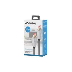 Lanberg CA-DPDP-20CU-0010-BK cavo DisplayPort 1 m Nero, Argento