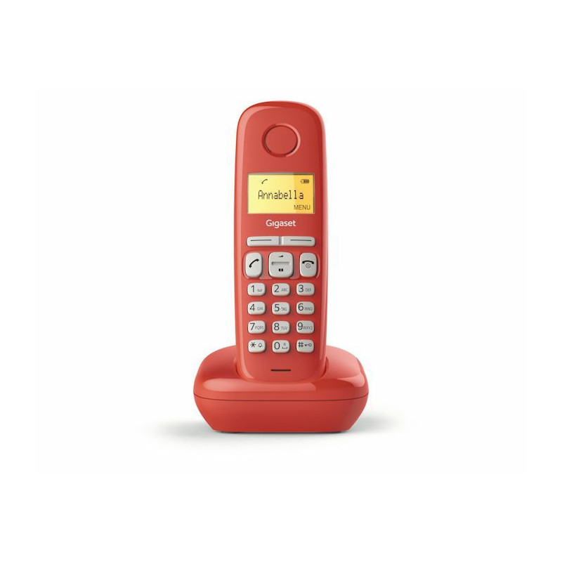 Telefono fijo inalambrico gigaset a170 rojo 50 numeros agenda -  10 tonos