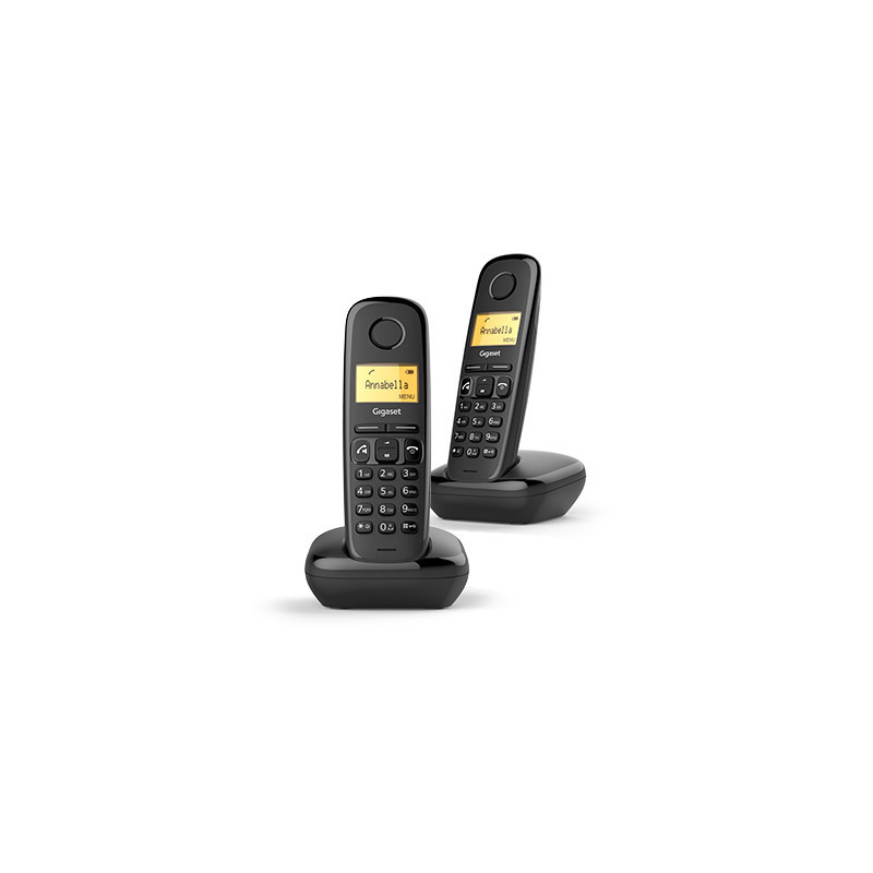Telefono fijo inalambrico gigaset a270 duo negro 80 numeros agenda -  10 tonos -  manos libres