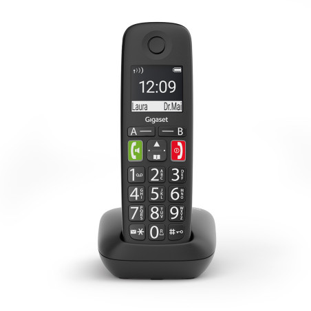Telefono fijo inalambrico gigaset e290 negro 150 numeros -  21 tonos
