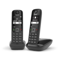 Gigaset AS690 Duo Telefono analogico DECT Identificatore di chiamata Nero