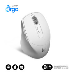 SUBBLIM RATON OPTICO DUAL COMFORT ERGO DUAL BATERIA BLANCO mouse Universale Mano destra Bluetooth + USB Type-A Ottico 2400 DPI