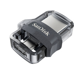 SanDisk Ultra Dual m3.0 unità flash USB 32 GB USB Type-A / Micro-USB 3.2 Gen 1 (3.1 Gen 1) Nero, Argento, Trasparente