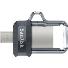 SanDisk Ultra Dual m3.0 unità flash USB 128 GB USB Type-A / Micro-USB 3.2 Gen 1 (3.1 Gen 1) Nero, Argento, Trasparente