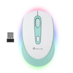 NGS SMOG MINT-RB mouse Gaming Ambidestro RF senza fili + Bluetooth Ottico 2400 DPI