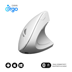 SUBBLIM RATON OPTICO DUAL GLIDE VERTICAL ERGO DUAL BATERIA BLANCO mouse Universale Mano destra Bluetooth + USB Type-A Ottico
