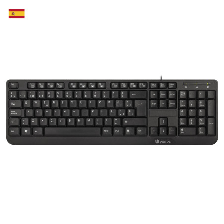 NGS FunkyV3, QWERTY, ES tastiera Casa USB Spagnolo Nero