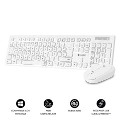SUBBLIM SUBKBC-CSSW11 tastiera Mouse incluso Universale RF Wireless QWERTY Spagnolo Bianco