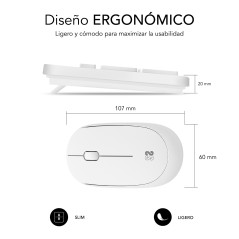 SUBBLIM SUBKBC-CSSW11 tastiera Mouse incluso Universale RF Wireless QWERTY Spagnolo Bianco
