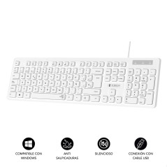 SUBBLIM SUBKBC-0SSK51 tastiera Universale USB QWERTY Spagnolo Nero, Bianco