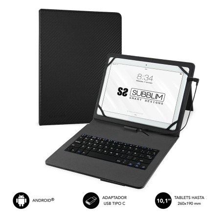 SUBBLIM SUB-KT1-USB001 tastiera per dispositivo mobile QWERTY Spagnolo Micro-USB Nero