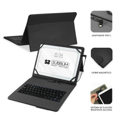 SUBBLIM SUB-KT1-USB001 tastiera per dispositivo mobile QWERTY Spagnolo Micro-USB Nero