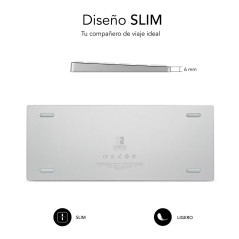 SUBBLIM SUB-KB-3ADC200 tastiera Universale Bluetooth QWERTY Spagnolo Argento, Bianco