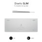 SUBBLIM SUB-KB-3ADC200 tastiera Universale Bluetooth QWERTY Spagnolo Argento, Bianco