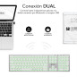 SUBBLIM SUBKB-3MIE300 tastiera Universale RF senza fili + Bluetooth QWERTY Spagnolo Argento, Bianco