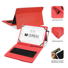 SUBBLIM SUB-KT1-USB002 tastiera per dispositivo mobile QWERTY Spagnolo Micro-USB Rosso