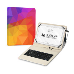 SUBBLIM FUNDA + TECLADO TABLET KEYTAB USB TRIANGULOS QWERTY Spagnolo Micro-USB Multicolore
