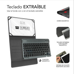 SUBBLIM SUB-KT2-BT0001 tastiera per dispositivo mobile QWERTY Spagnolo Bluetooth Nero