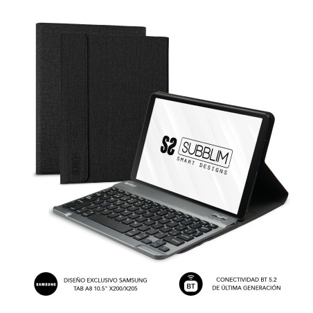 SUBBLIM SUBKT3-BTS055 tastiera per dispositivo mobile QWERTY Spagnolo Bluetooth Nero, Grigio