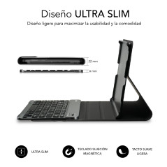 SUBBLIM SUBKT3-BTS055 tastiera per dispositivo mobile QWERTY Spagnolo Bluetooth Nero, Grigio