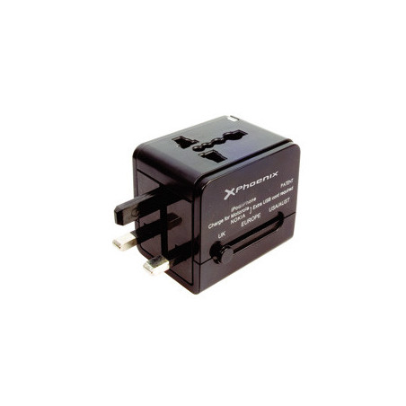 Phoenix Technologies PHUNIVERSALCHARGER Caricabatterie per dispositivi mobili GPS, Telefono cellulare, MP3, MP4, PDA Nero AC
