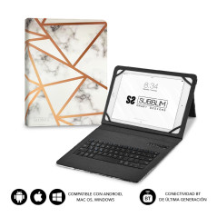 SUBBLIM SUBKT5-BTTW10 tastiera per dispositivo mobile QWERTY Spagnolo Bluetooth Multicolore