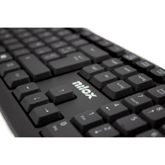 Nilox NXKBE000002 tastiera Universale USB QWERTY Spagnolo Nero