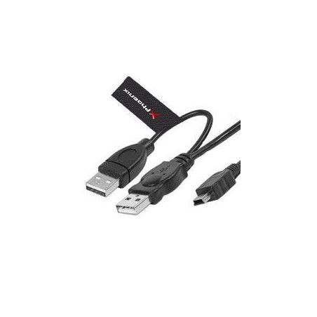 Phoenix Technologies 1.5m 2 x USB/Mini USB cavo USB USB 2.0 1,5 m Mini-USB B Nero