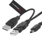 Phoenix Technologies 1.5m 2 x USB/Mini USB cavo USB USB 2.0 1,5 m Mini-USB B Nero