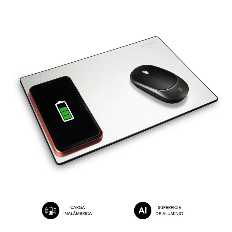 SUBBLIM SUB-MP-10WAL01 tappetino per mouse Alluminio, Nero
