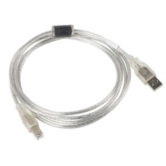Lanberg CA-USBA-12CC-0018-TR cavo USB USB 2.0 1,8 m USB B Trasparente